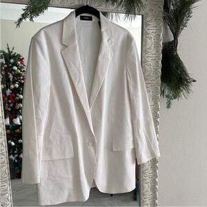 Theory Linen White Blazer